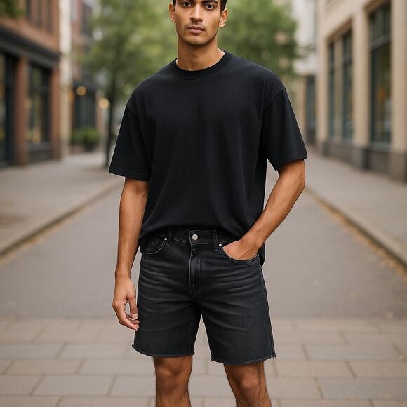 Men’s Levi’s Black Up cycled Denim Shorts 33 - Picture 1 of 4